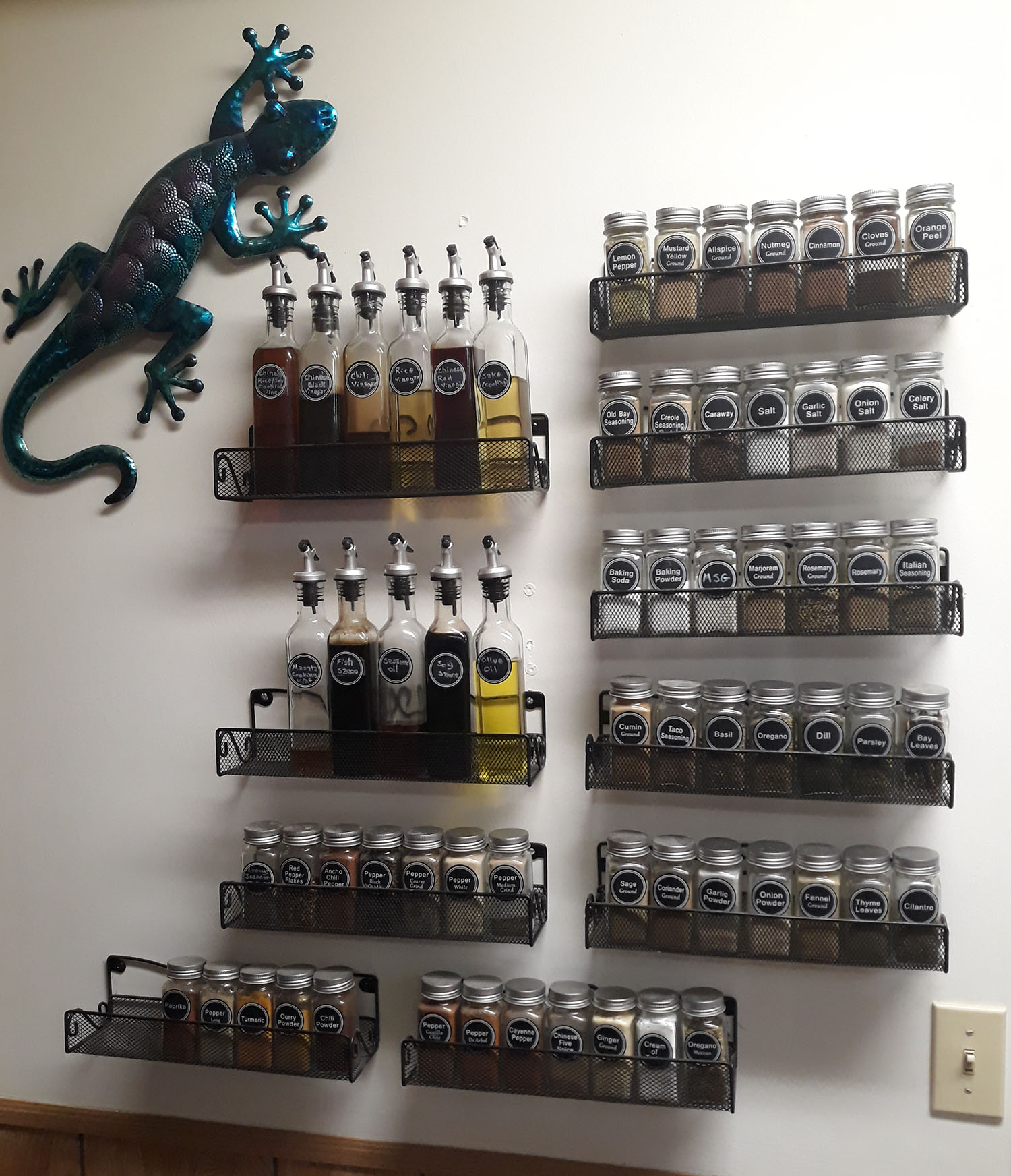 Spice racks in the kitchen